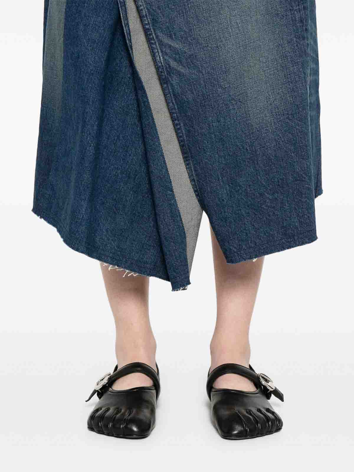 Junya Watanabe Denim Asymmetric Skirt In Blue
