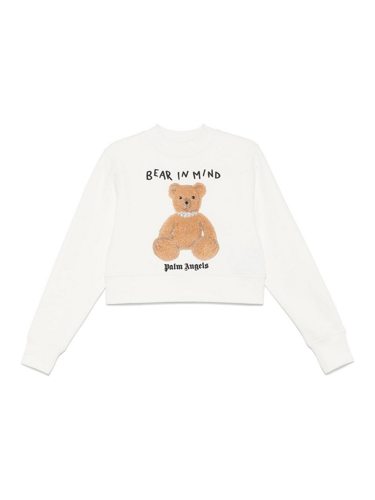 Palm Angels Bear In Mind Cotton Sweatshirt In White