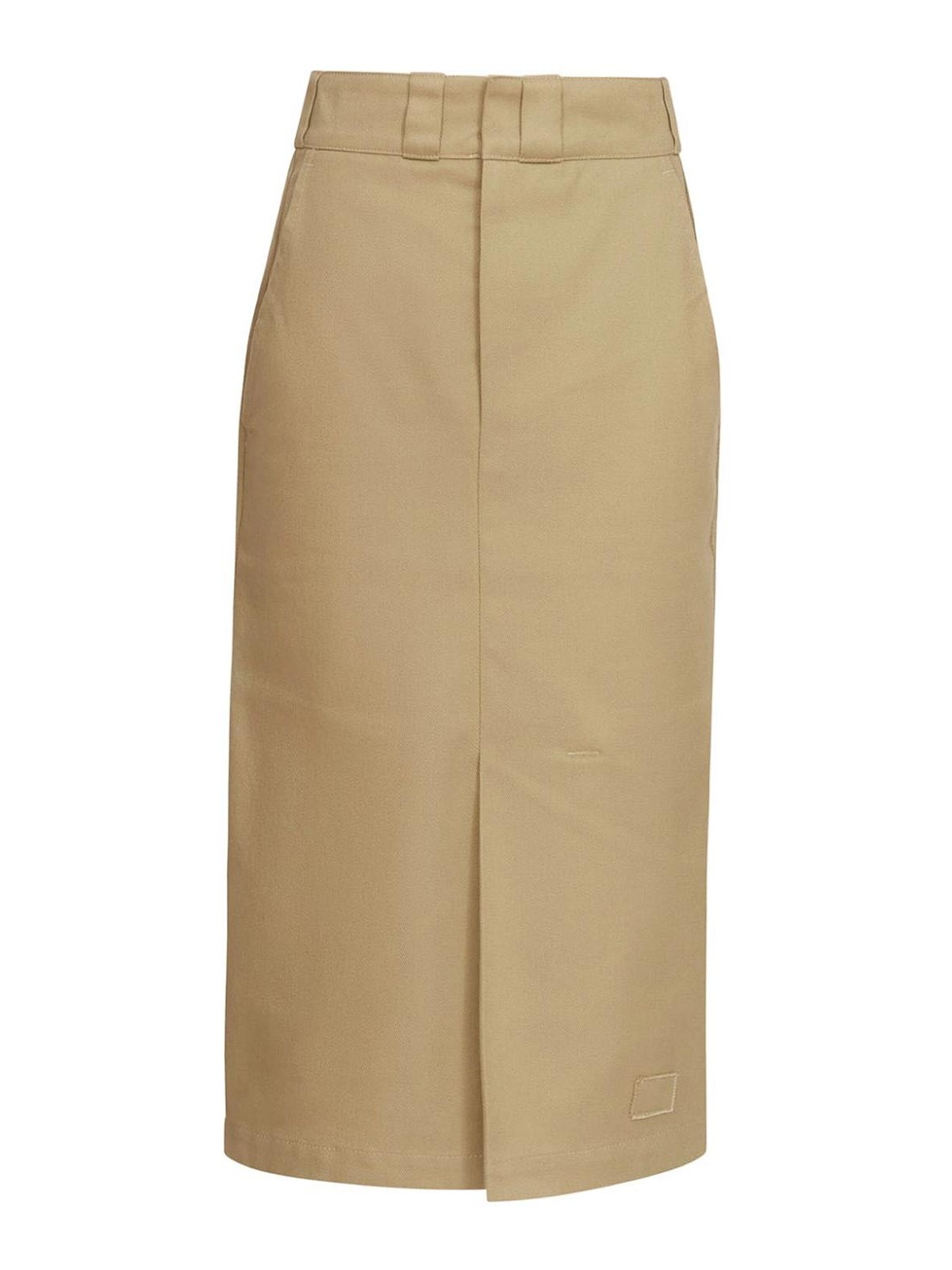 Maison Margiela Cotton Blend Midi Skirt In Brown