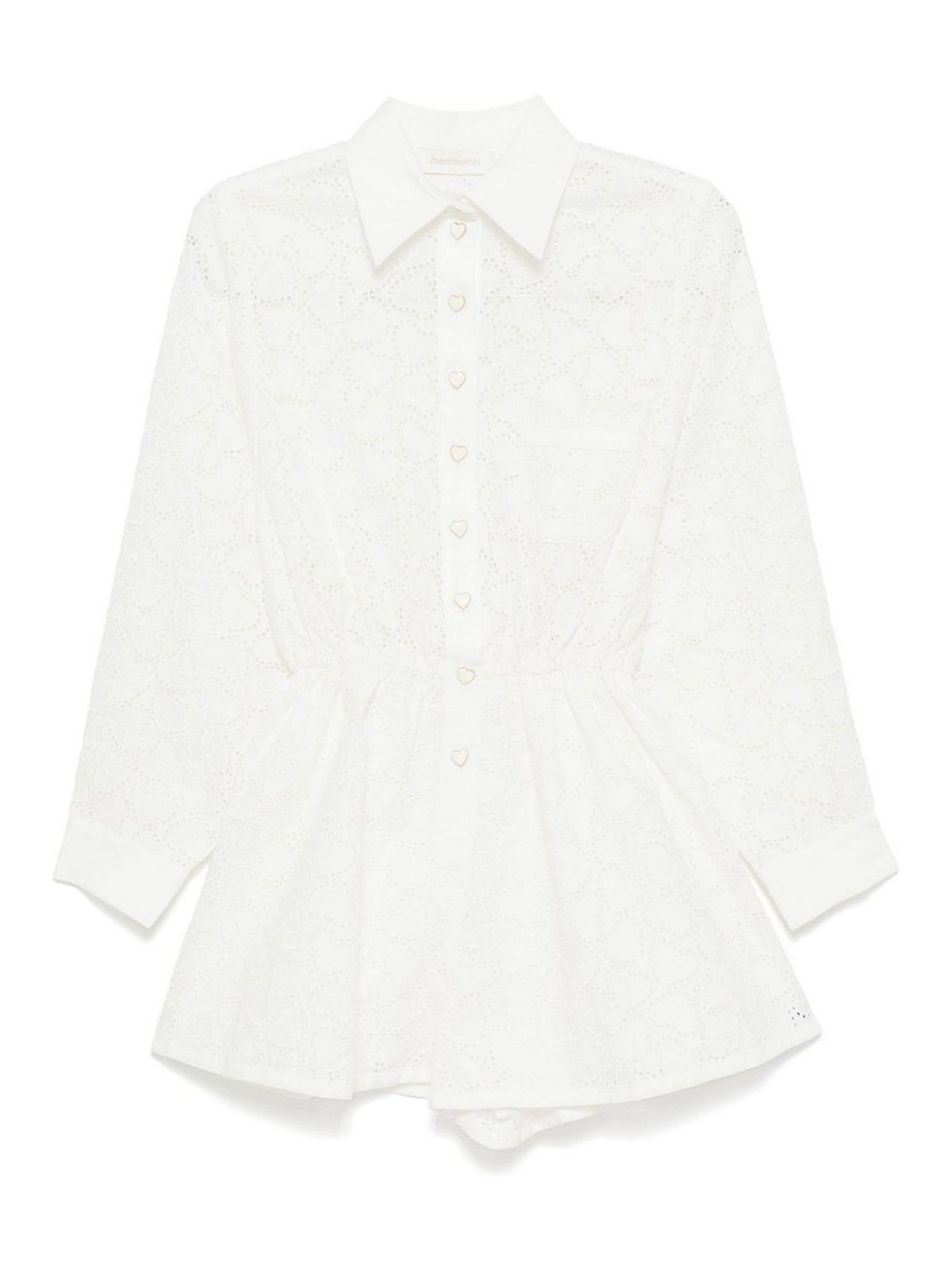 Zimmermann Crush Linen Playsuit In White