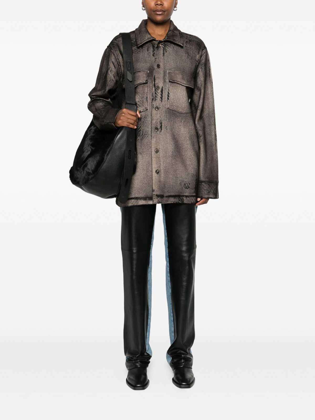 Avant Toi Wool And Cashmere Blend Shirt In Brown