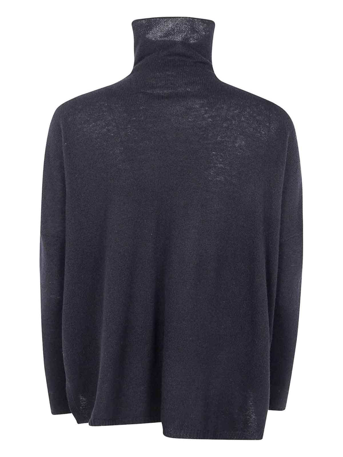 Base Wool Turtle-neck Sweater In Black