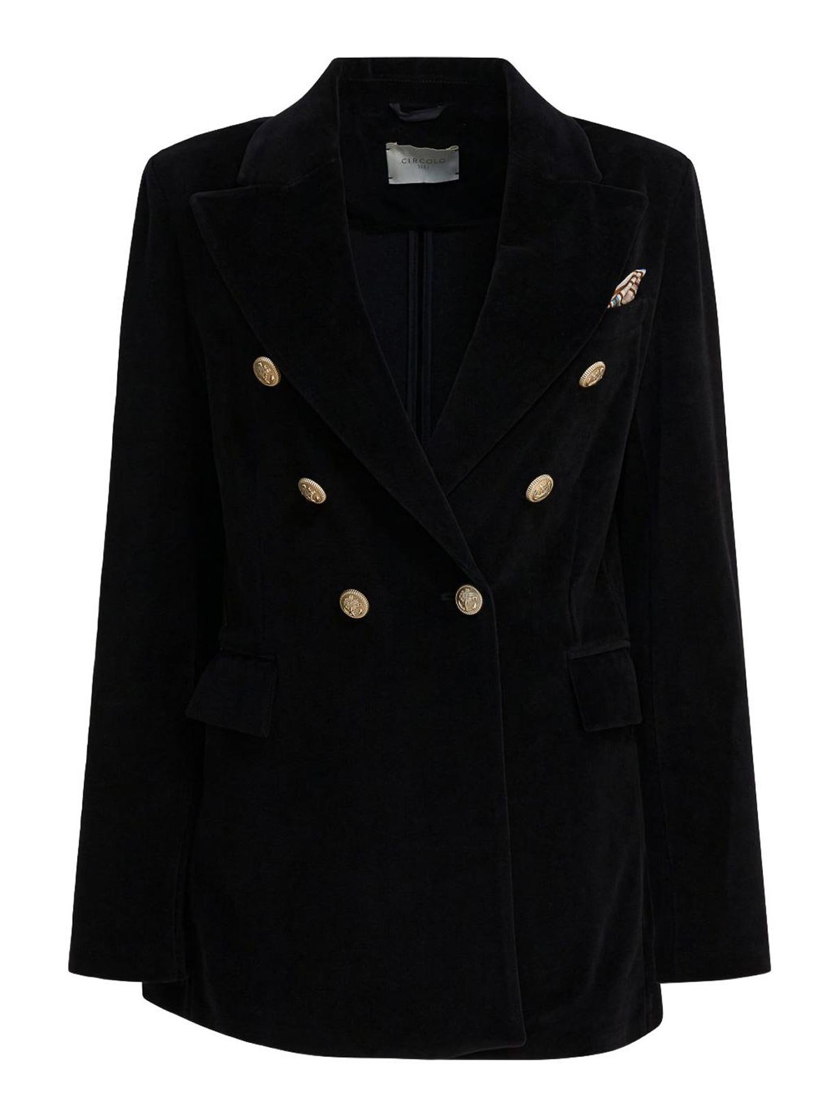 Circolo 1901 Cotton Double-breasted Jacket In Black