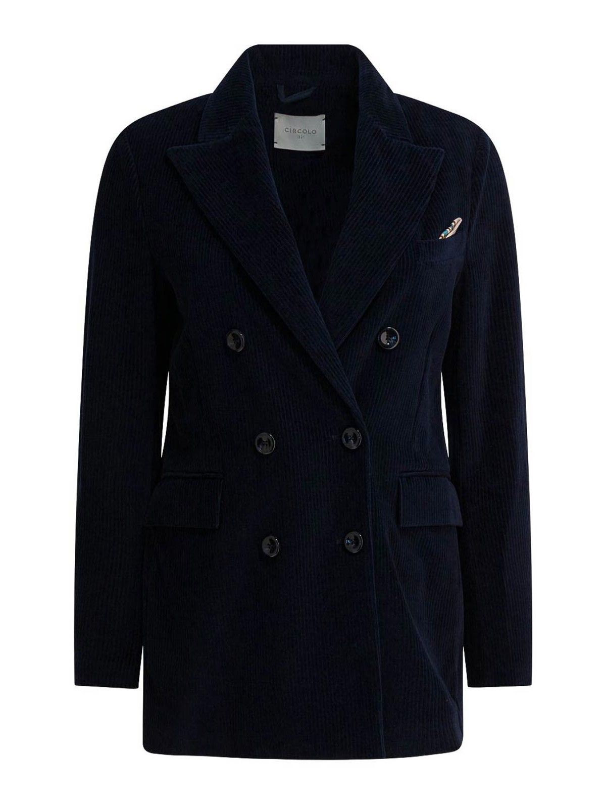Circolo 1901 Cotton Double-breasted Jacket In Blue