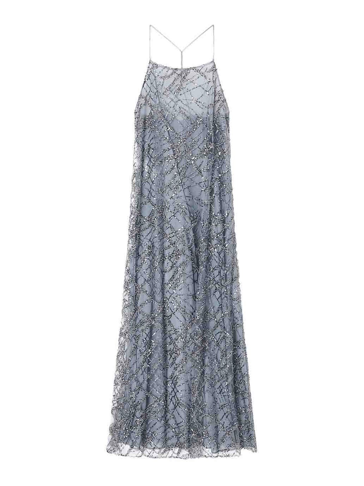 Emporio Armani Midi Skirt In Silver