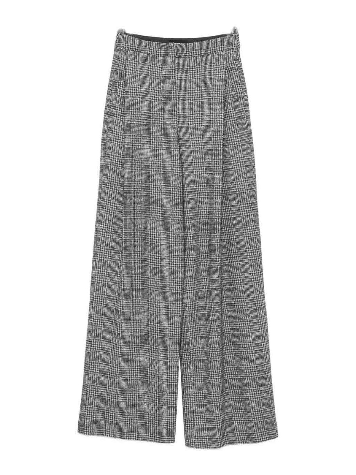 Emporio Armani Wool And Cotton Trousers In Gray