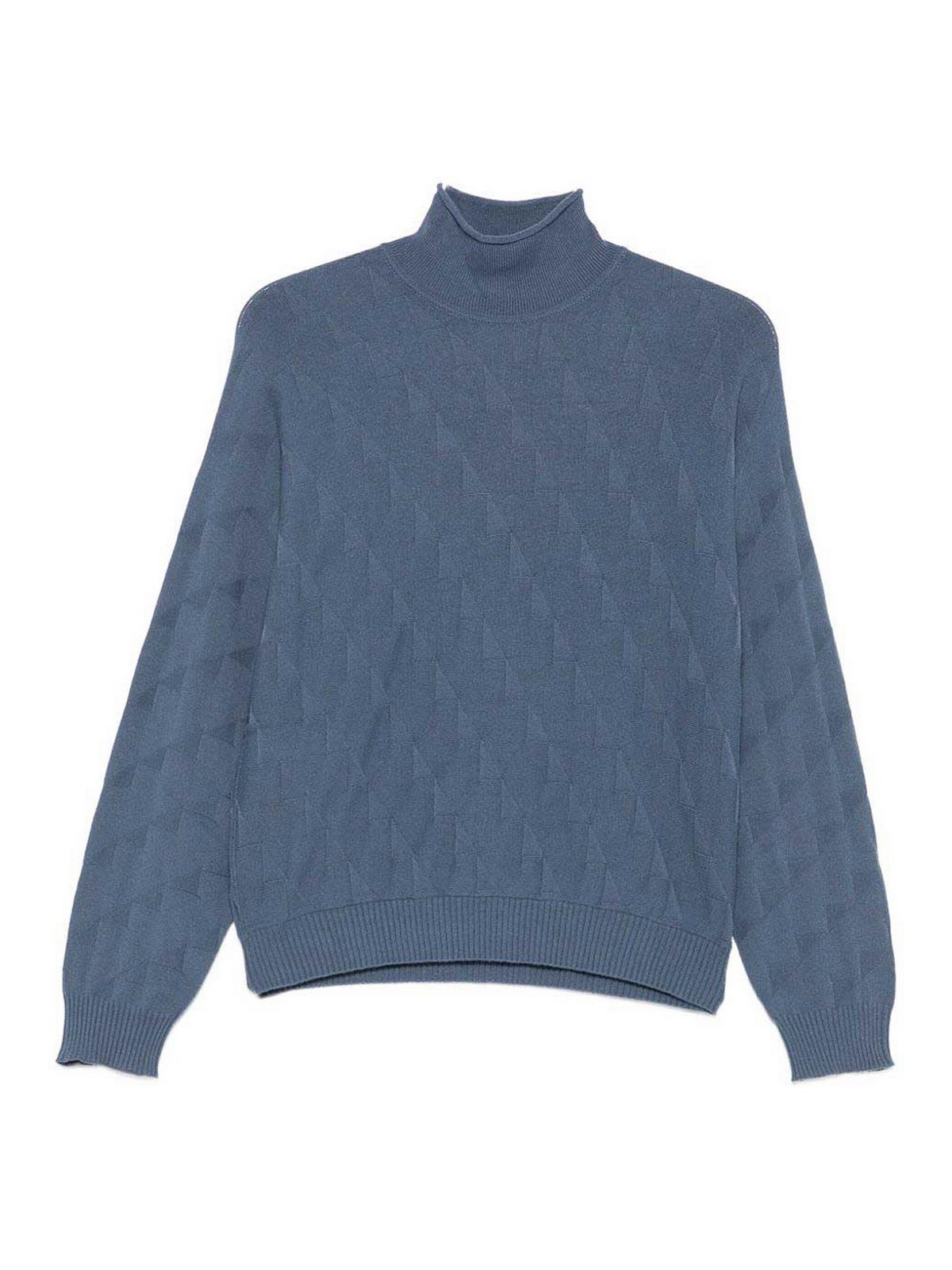 Emporio Armani High-neck Sweater In Blue