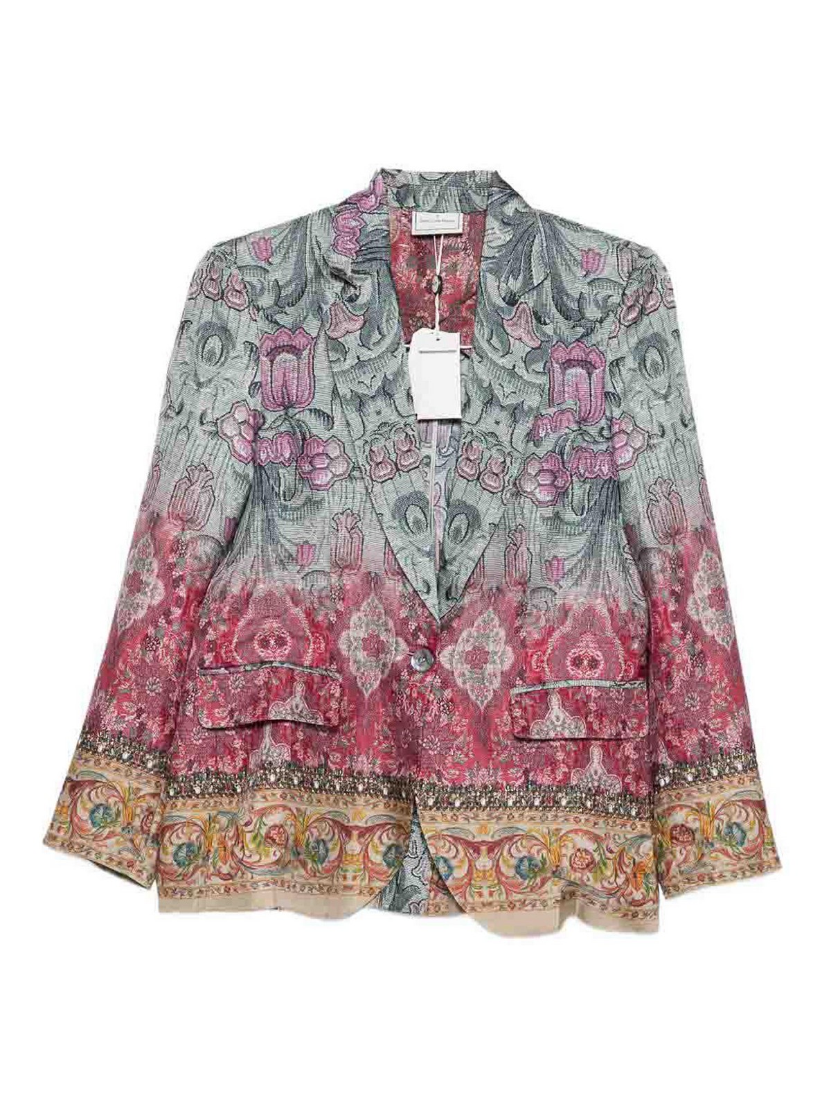 Pierre-louis Mascia Silk Single-breasted Jacket In Multi
