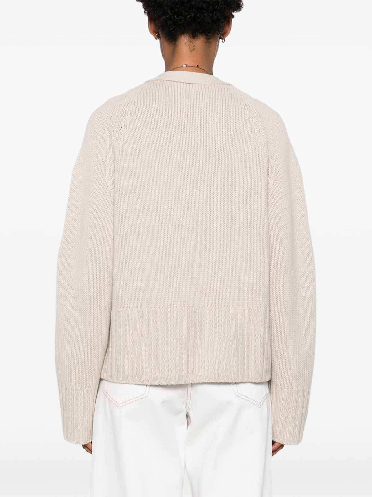 Soft Goat Cashmere V-necked Cardigan In White