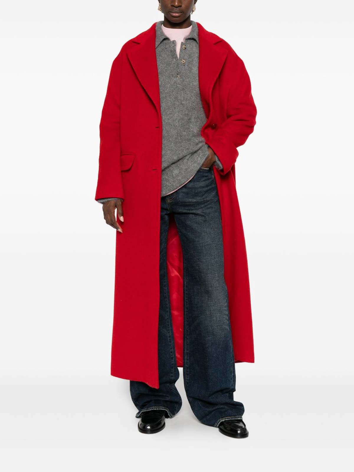 Tagliatore Long Wool Coat With Notched Lapels And Flap Pockets In Multi