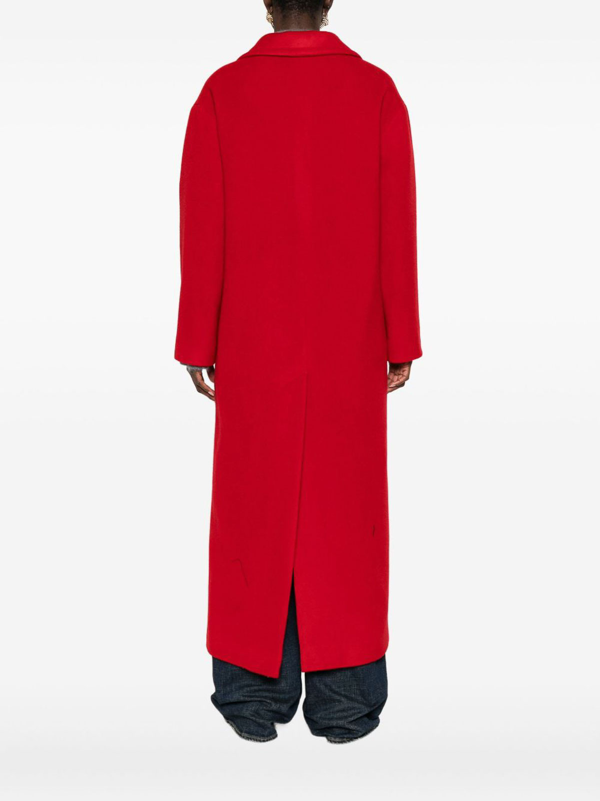 Tagliatore Long Wool Coat With Notched Lapels And Flap Pockets In Multi