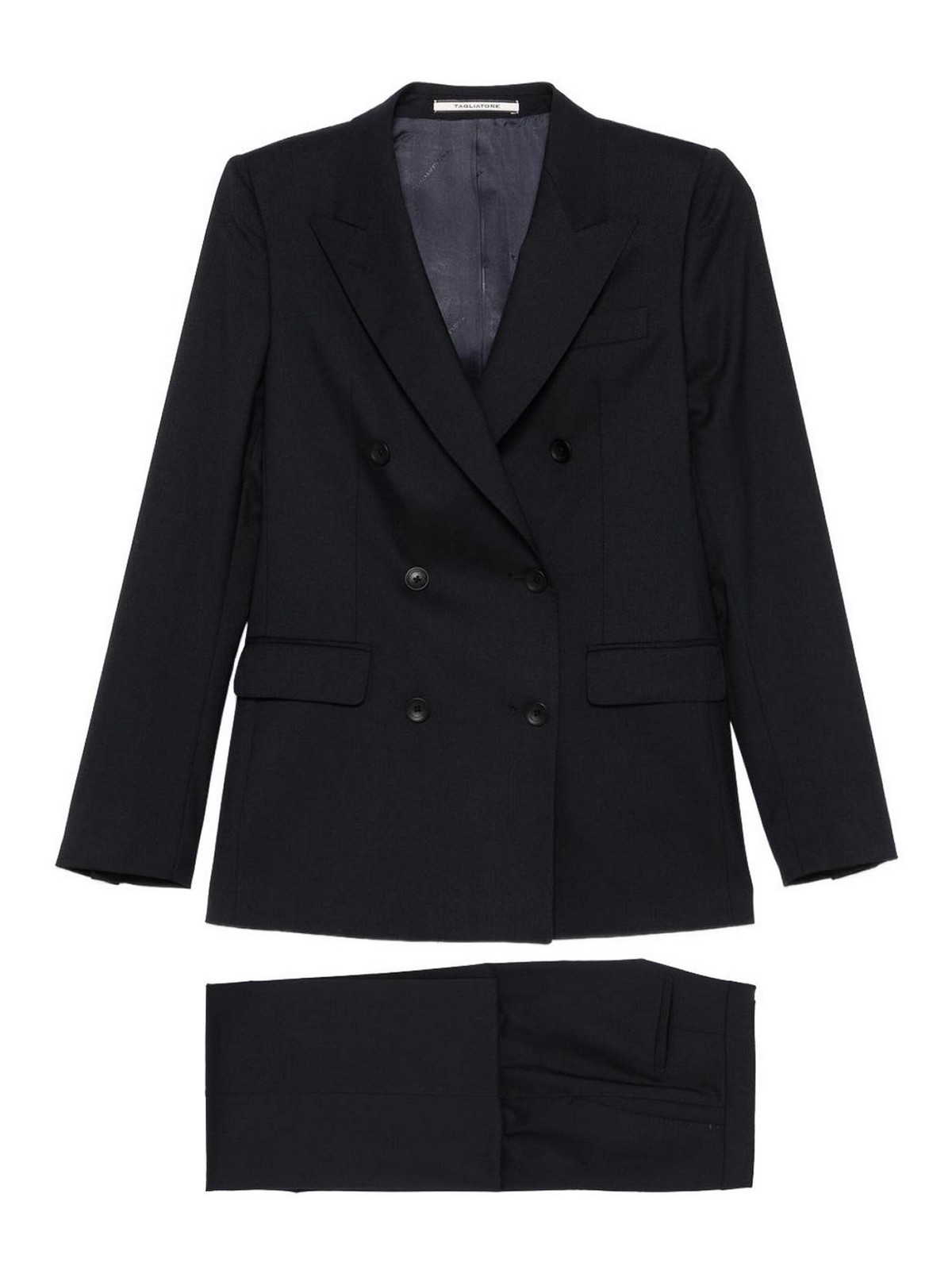 Tagliatore Wool Blend Suit In Blue