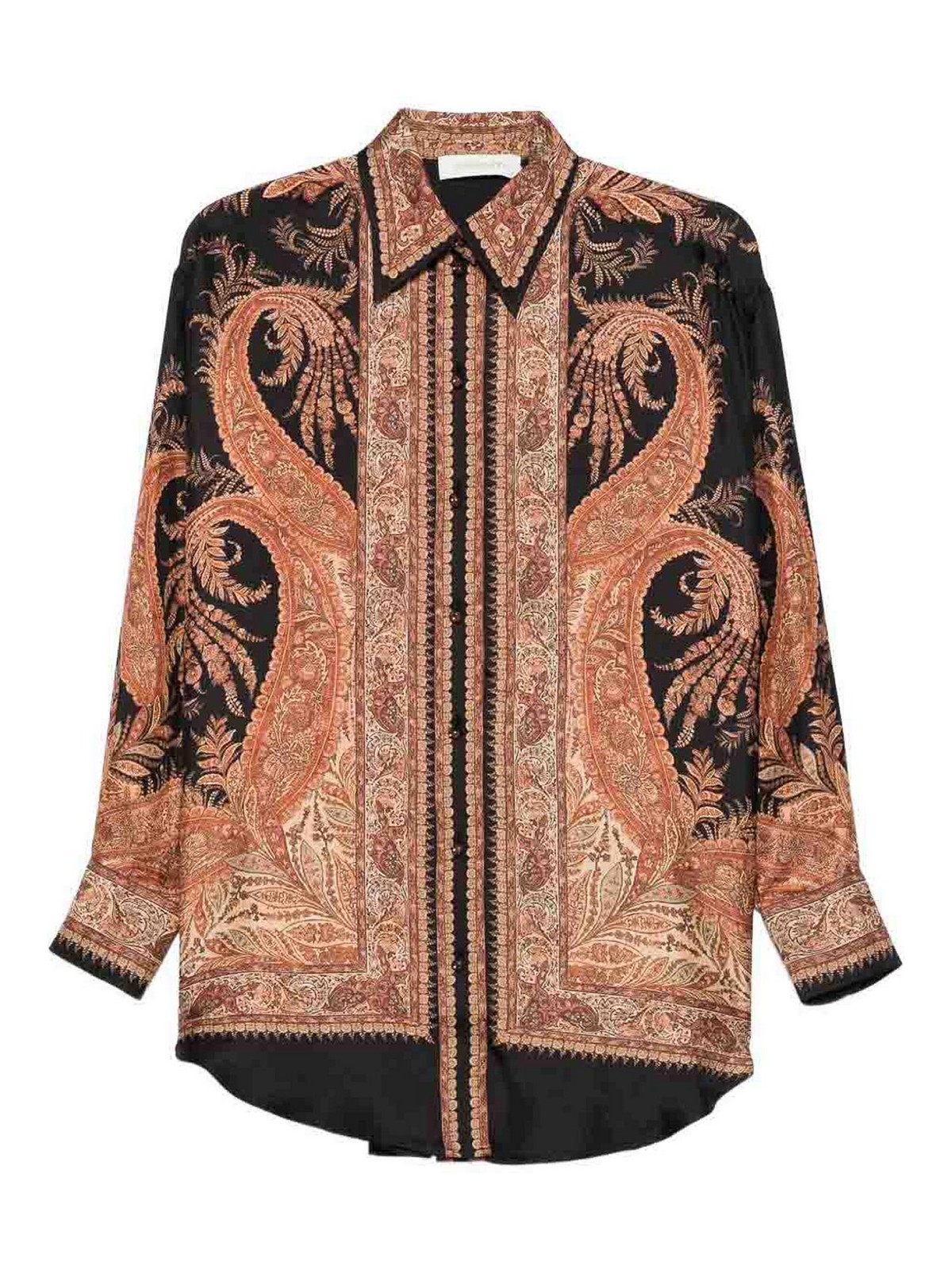 Zimmermann Hypnotic Silk Shirt In Black