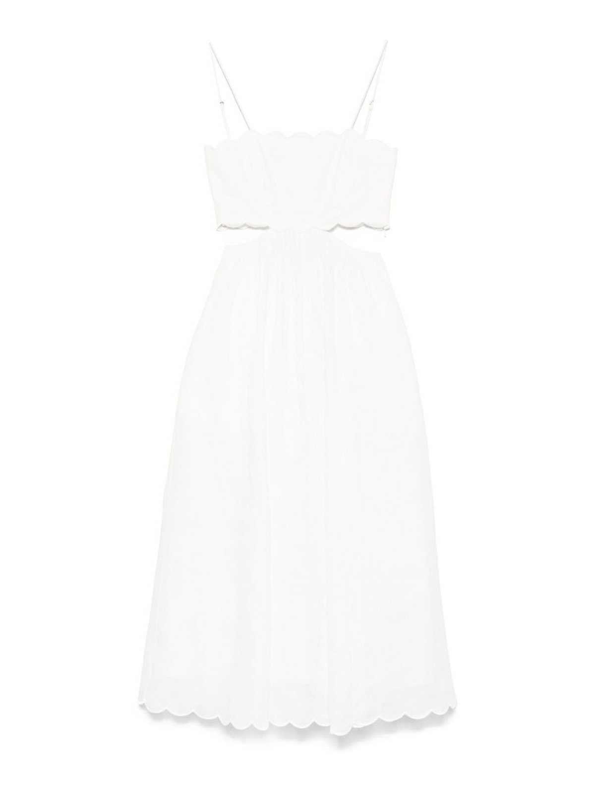 Zimmermann Rhiannon Linen Midi Dress In White
