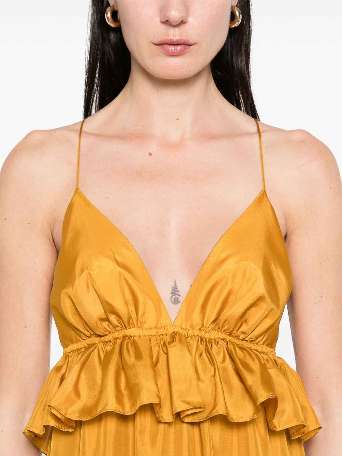 Zimmermann Rhiannon Silk Maxi Dress In Yellow