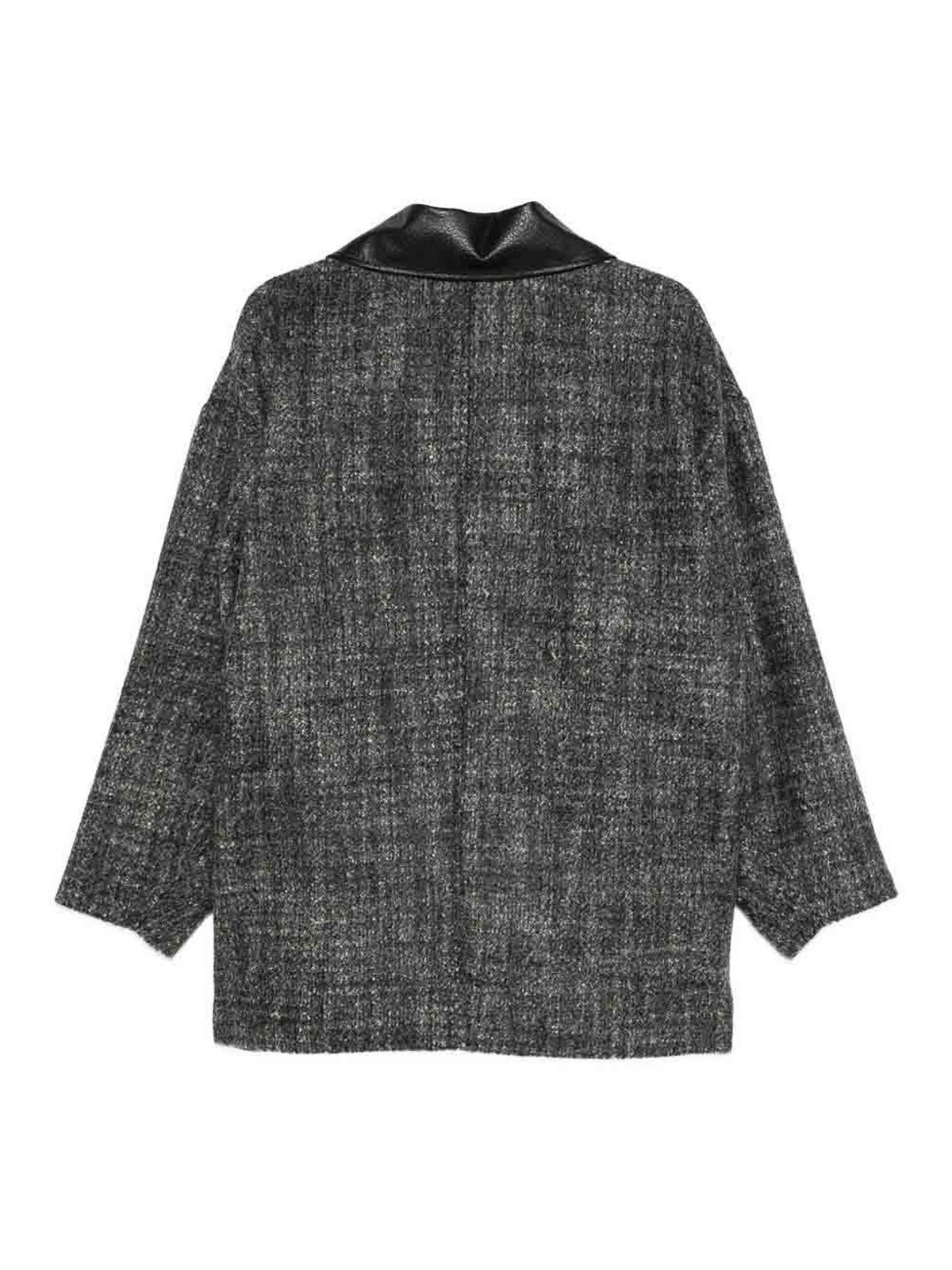 Alysi Wool Tweed Jacket In Gray