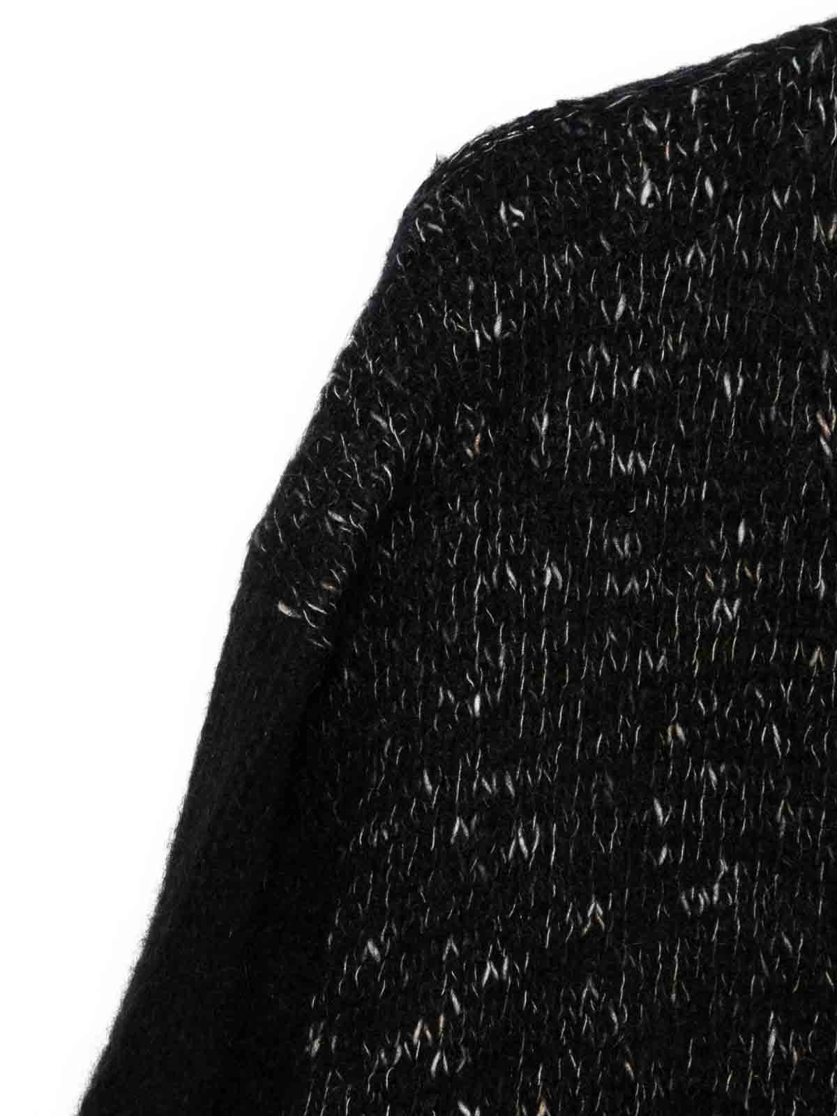 Alysi Wool And Cotton Blend Cardigan In Black