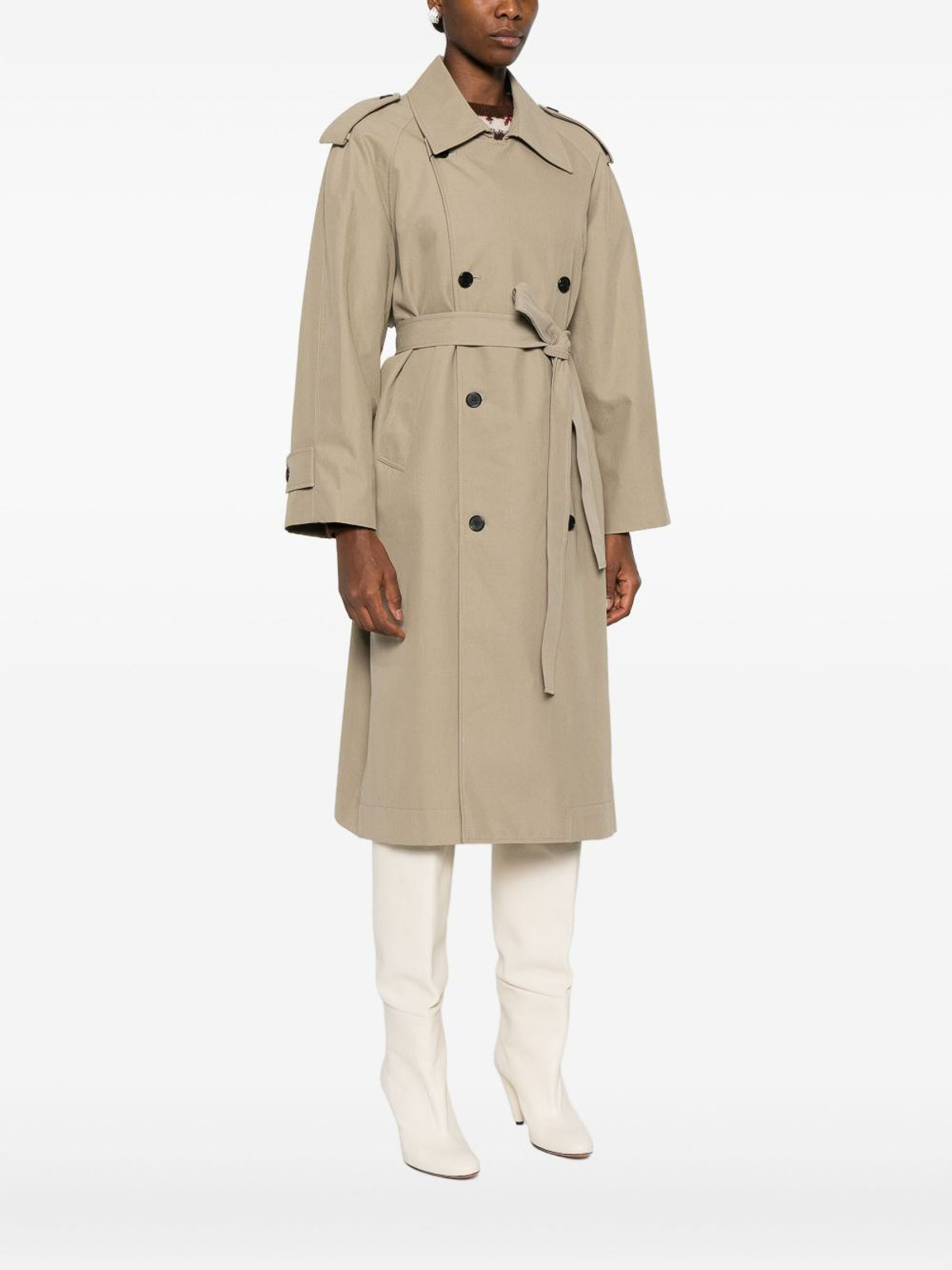 Dunst Cotton Blend Trench Coat In Sand