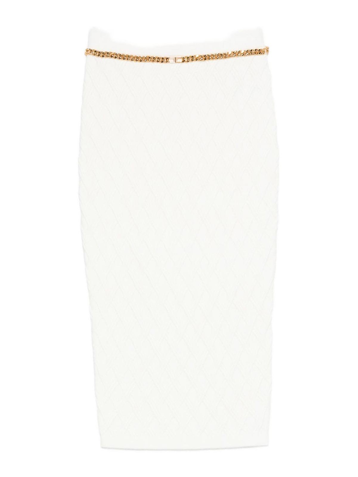 Elisabetta Franchi Knitted Midi Skirt In White