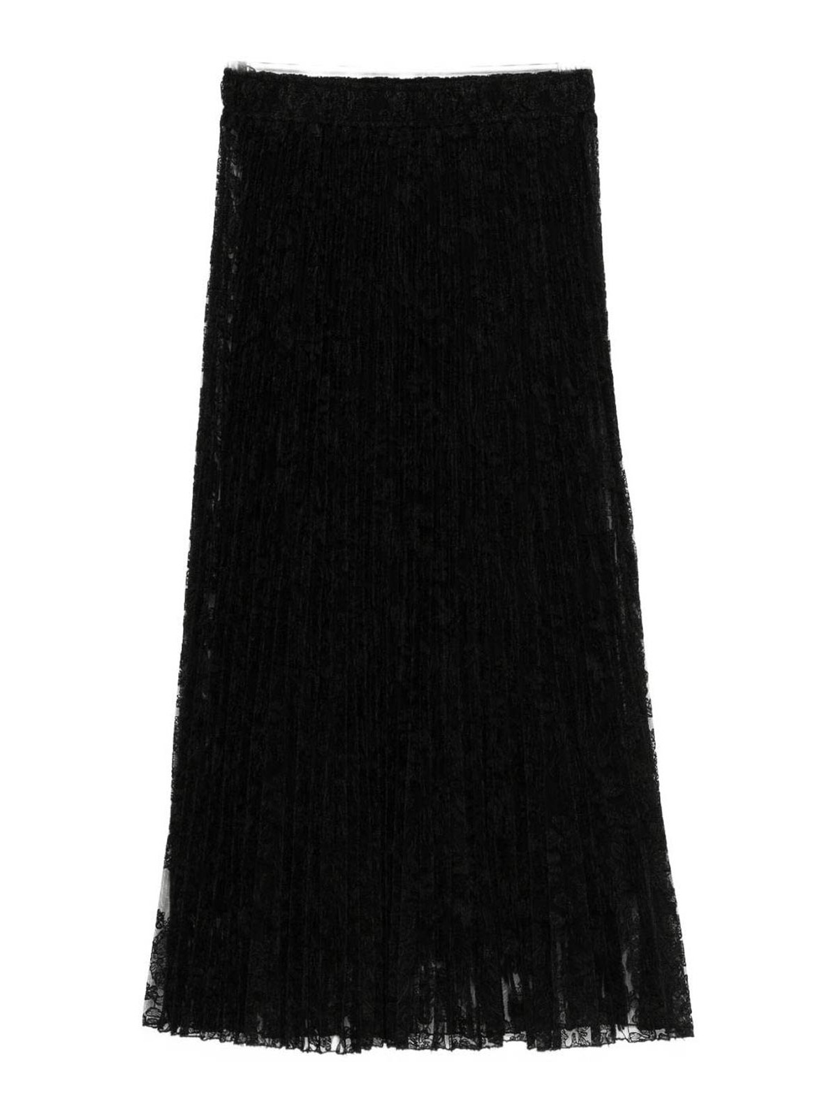 Ermanno Scervino Pleated Midi Skirt In Black
