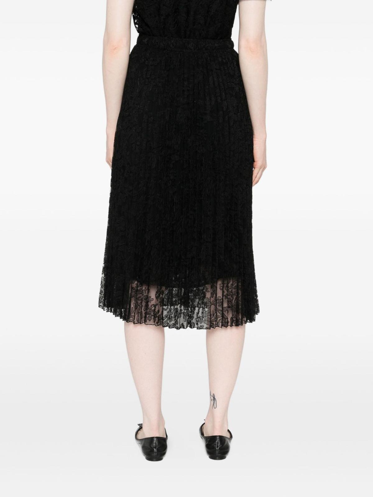 Ermanno Scervino Pleated Midi Skirt In Black