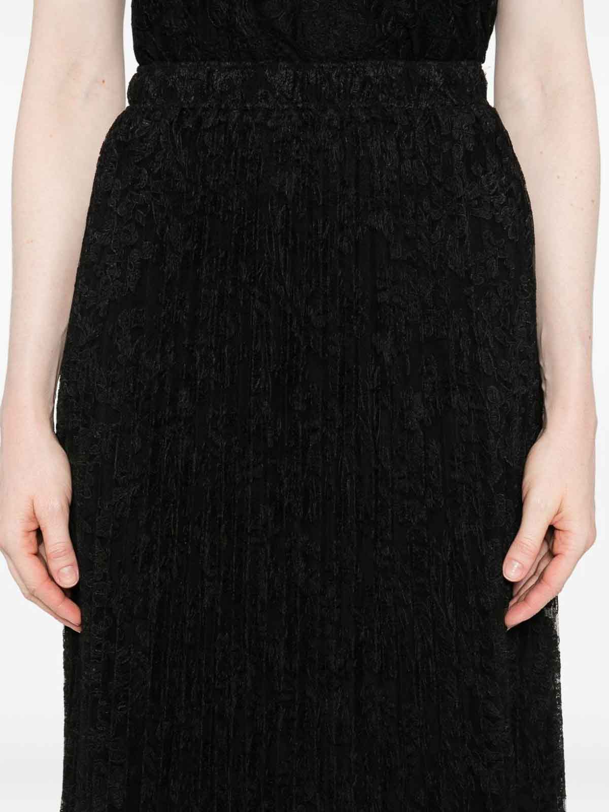 Ermanno Scervino Pleated Midi Skirt In Black