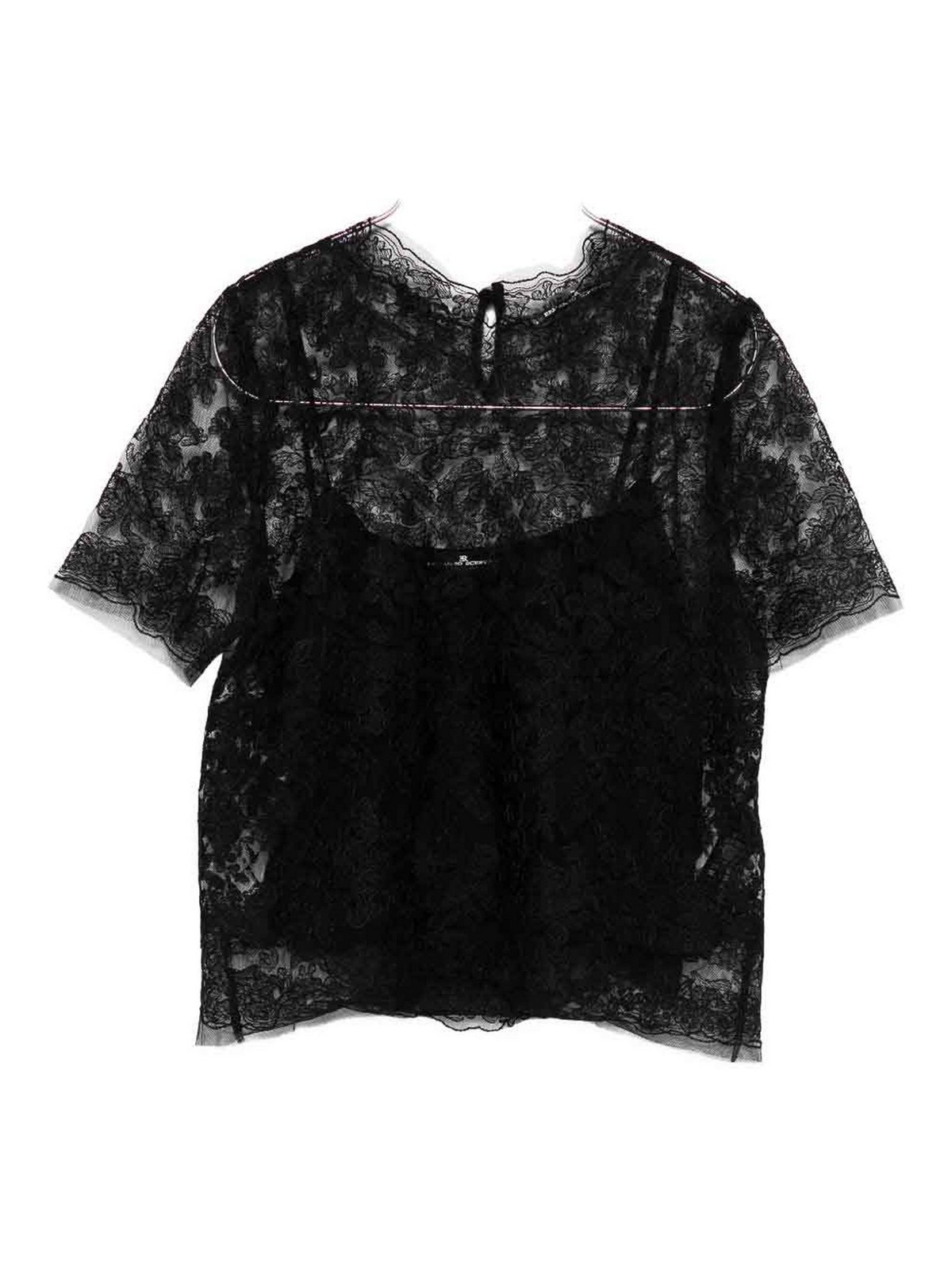 Ermanno Scervino Lace T-shirt In Black