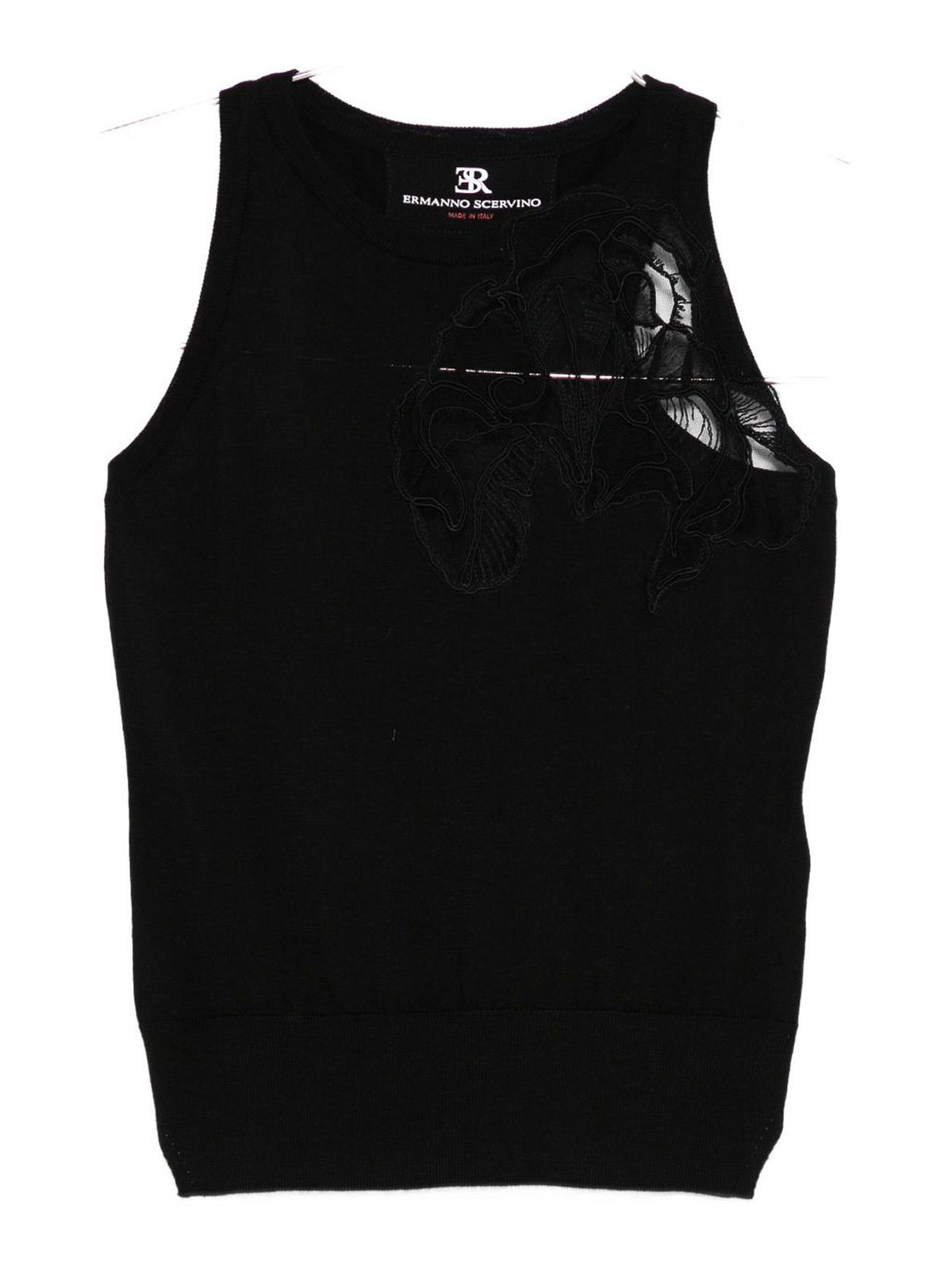 Ermanno Scervino Wool Tank Top In Black