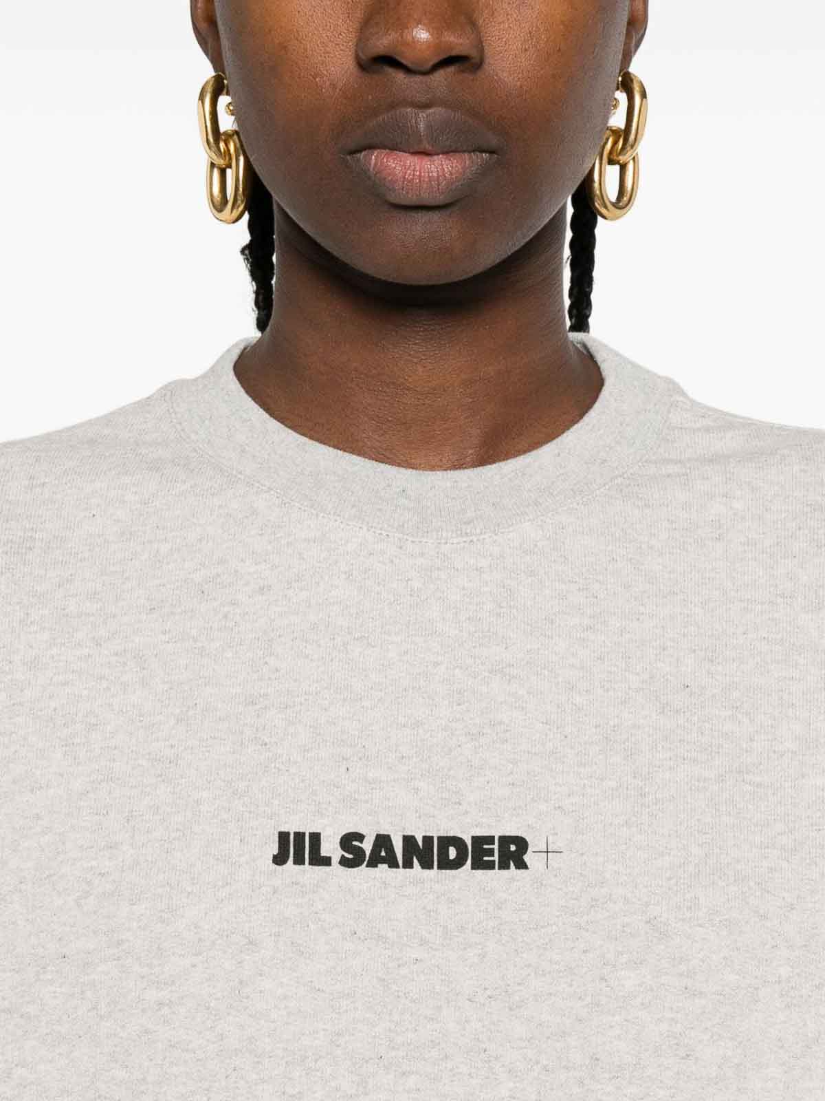 Jil Sander Logo Cotton Crewneck Sweatshirt In Green