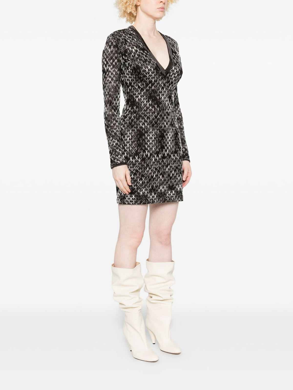 Missoni Wool Blend Short Dress In Brown