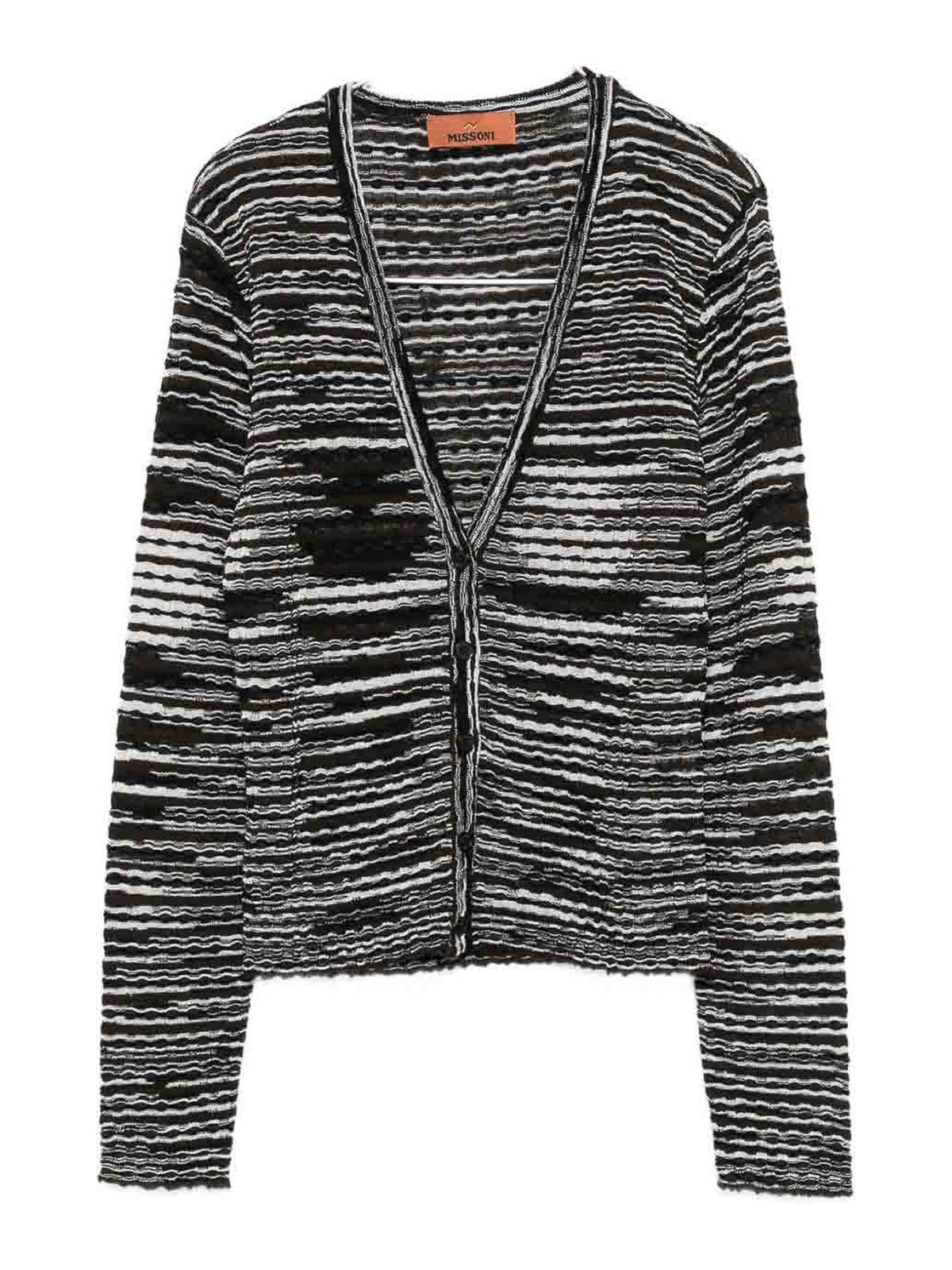 Missoni Wool Blend Cardigan In Brown