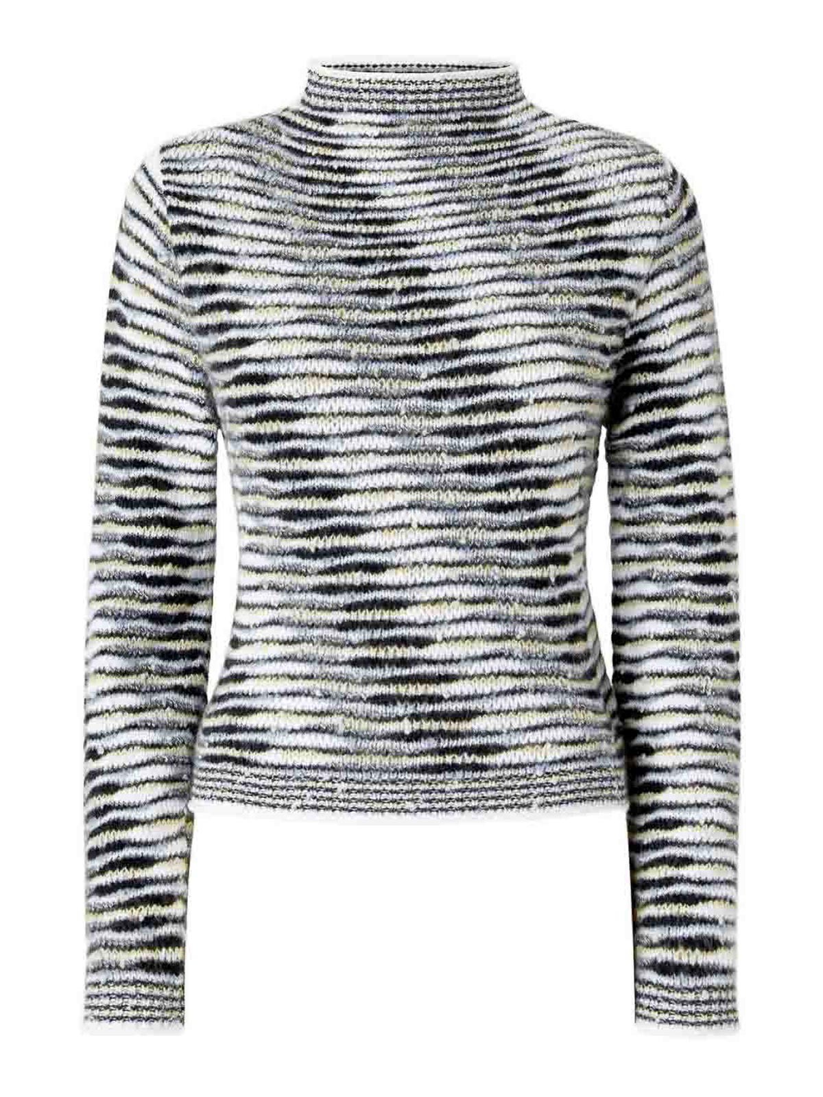 Missoni Cotton Blend Striped Top In Gray