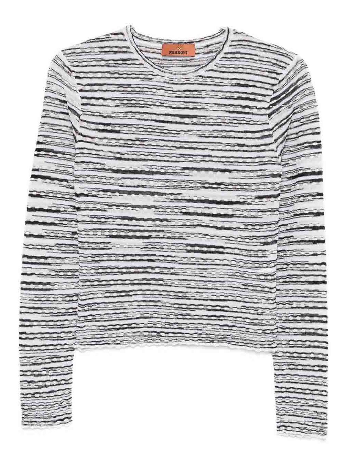 Missoni Wool Blend Crewneck Sweater In Sand
