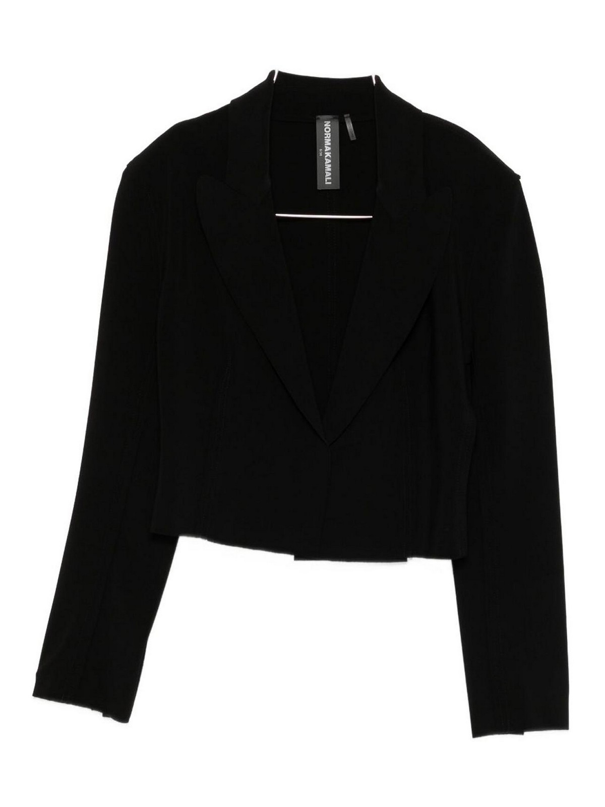 Norma Kamali Single-breasted Cropped Jacket In Black