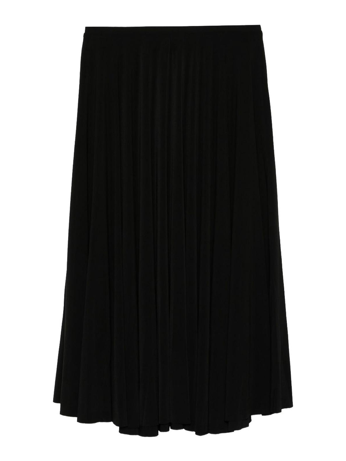 Norma Kamali Pleated Midi Skirt In Black