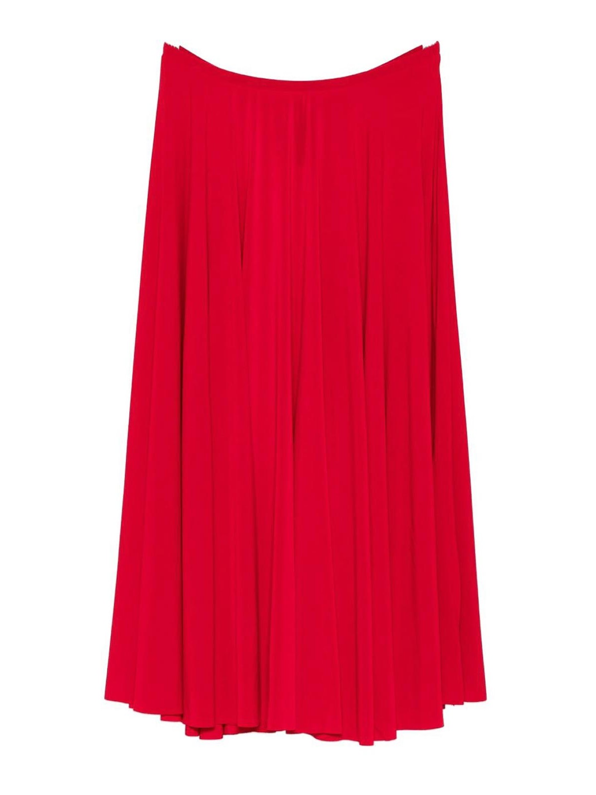 Norma Kamali Pleated Midi Skirt In Red