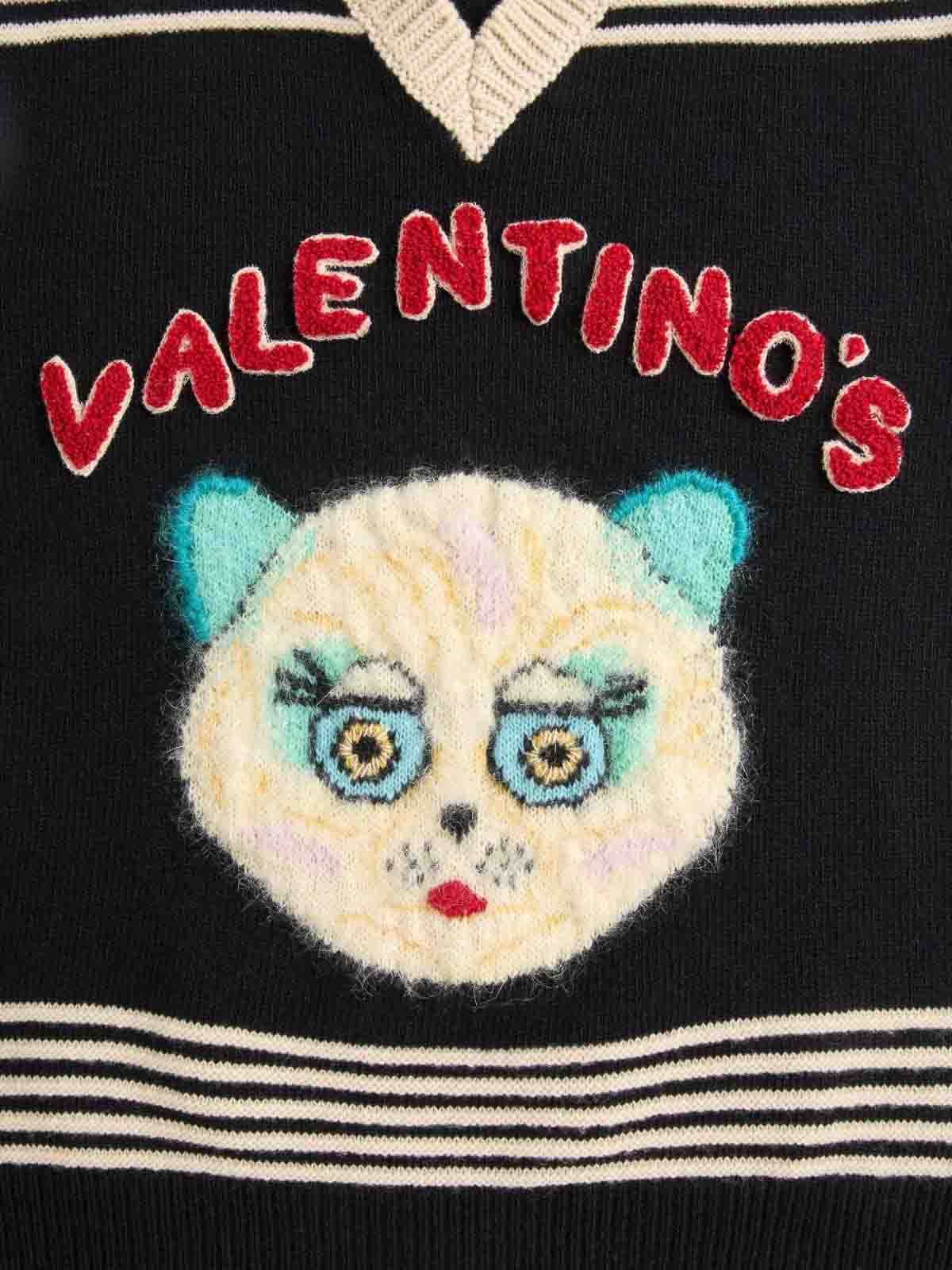 Valentino Le Chat De La Maison Wool Vest In Black