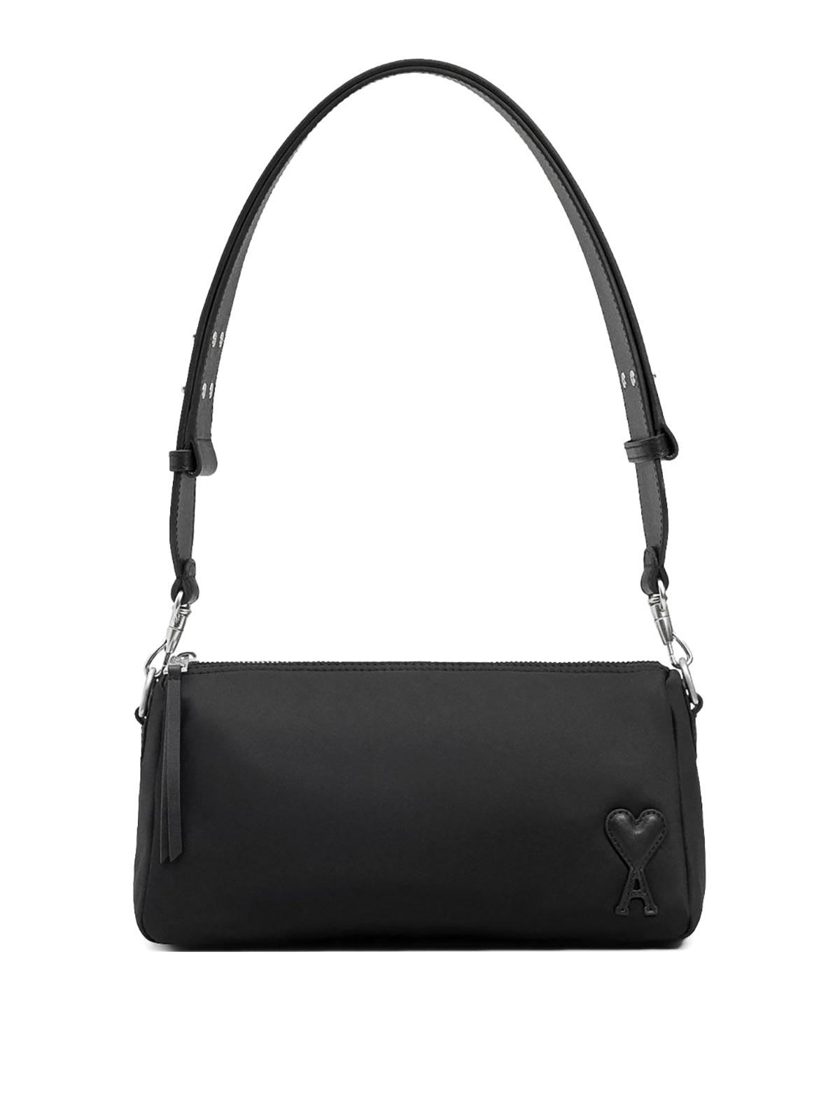 Ami Alexandre Mattiussi Nylon And Canvas Mini Bag In Black