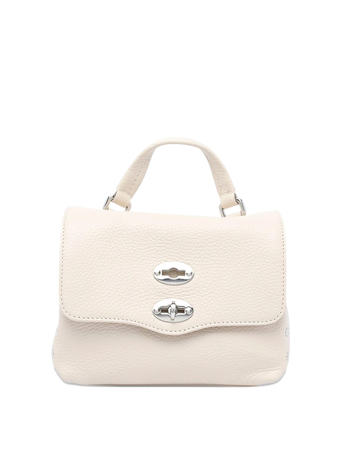 Zanellato Postina Daily Baby Leather Handbag In White