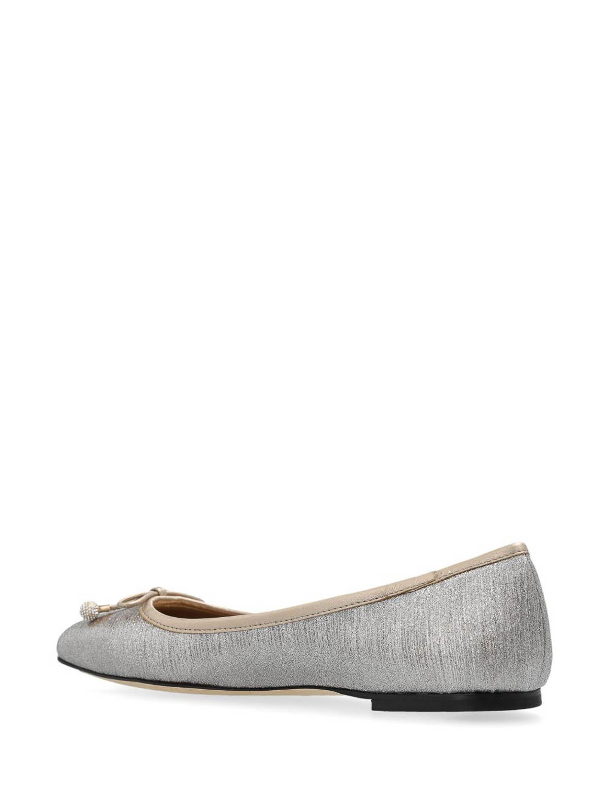 Jimmy Choo Women Elme Flat Leather Ballet Flats In Silver