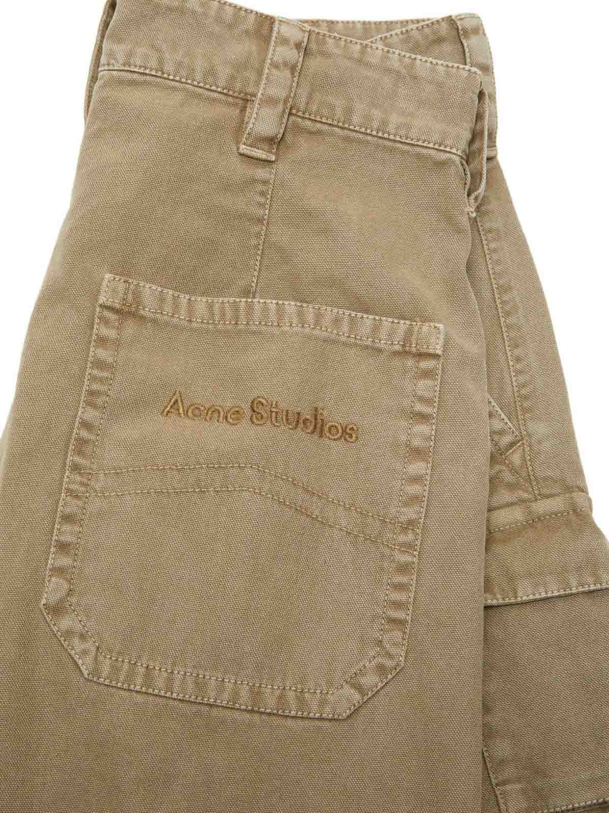 Acne Studios Denim Cotton Jeans In Sand