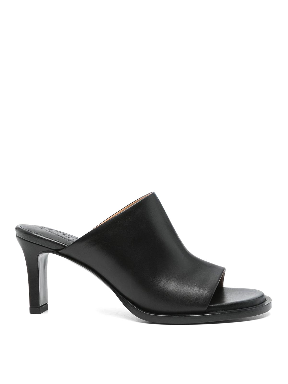 Tod's Leather Heel Mules In Black