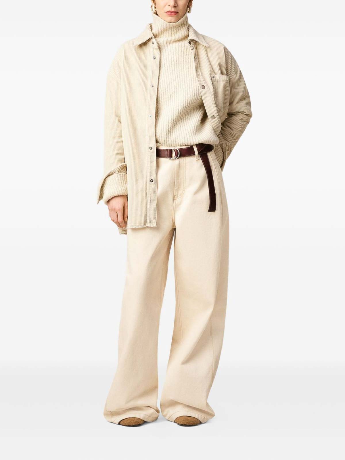 Ami Alexandre Mattiussi Super Wide Denim Jeans In Sand