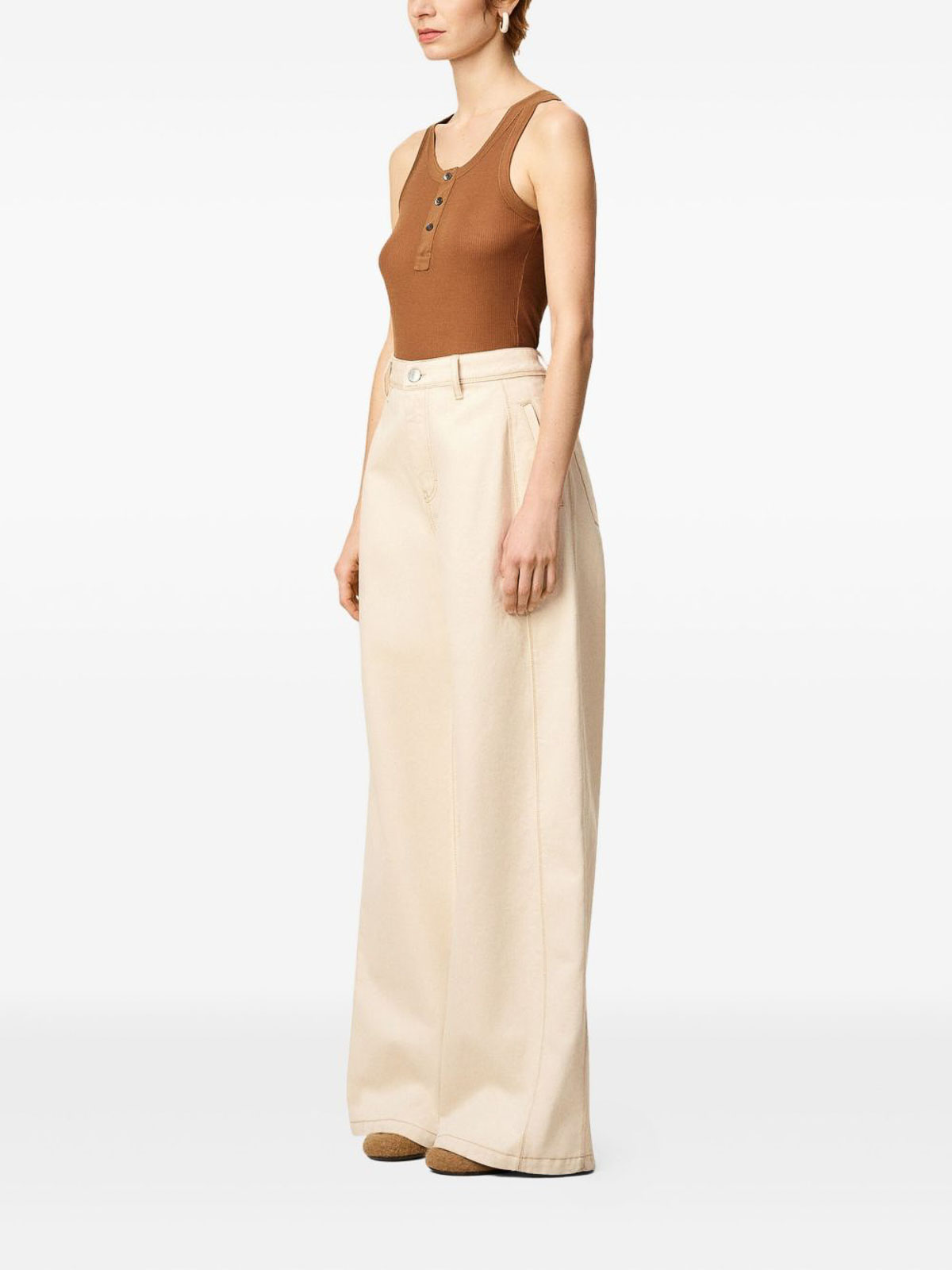 Ami Alexandre Mattiussi Super Wide Denim Jeans In Sand