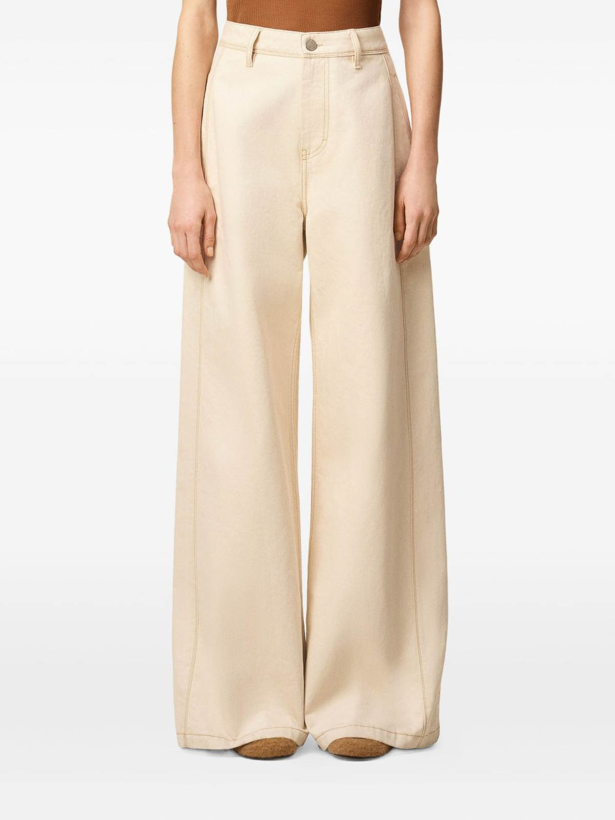 Ami Alexandre Mattiussi Super Wide Denim Jeans In Sand