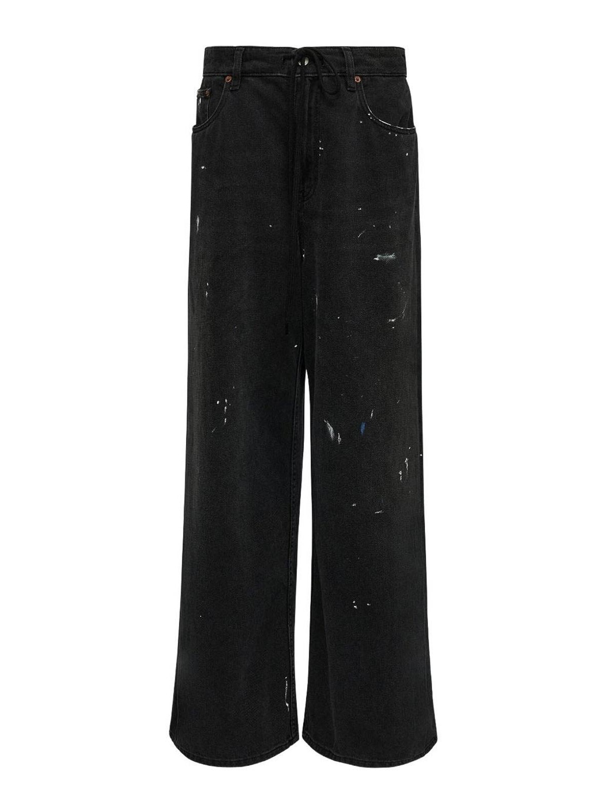 Mm6 Maison Margiela Wide-leg Denim Cotton Jeans In Black