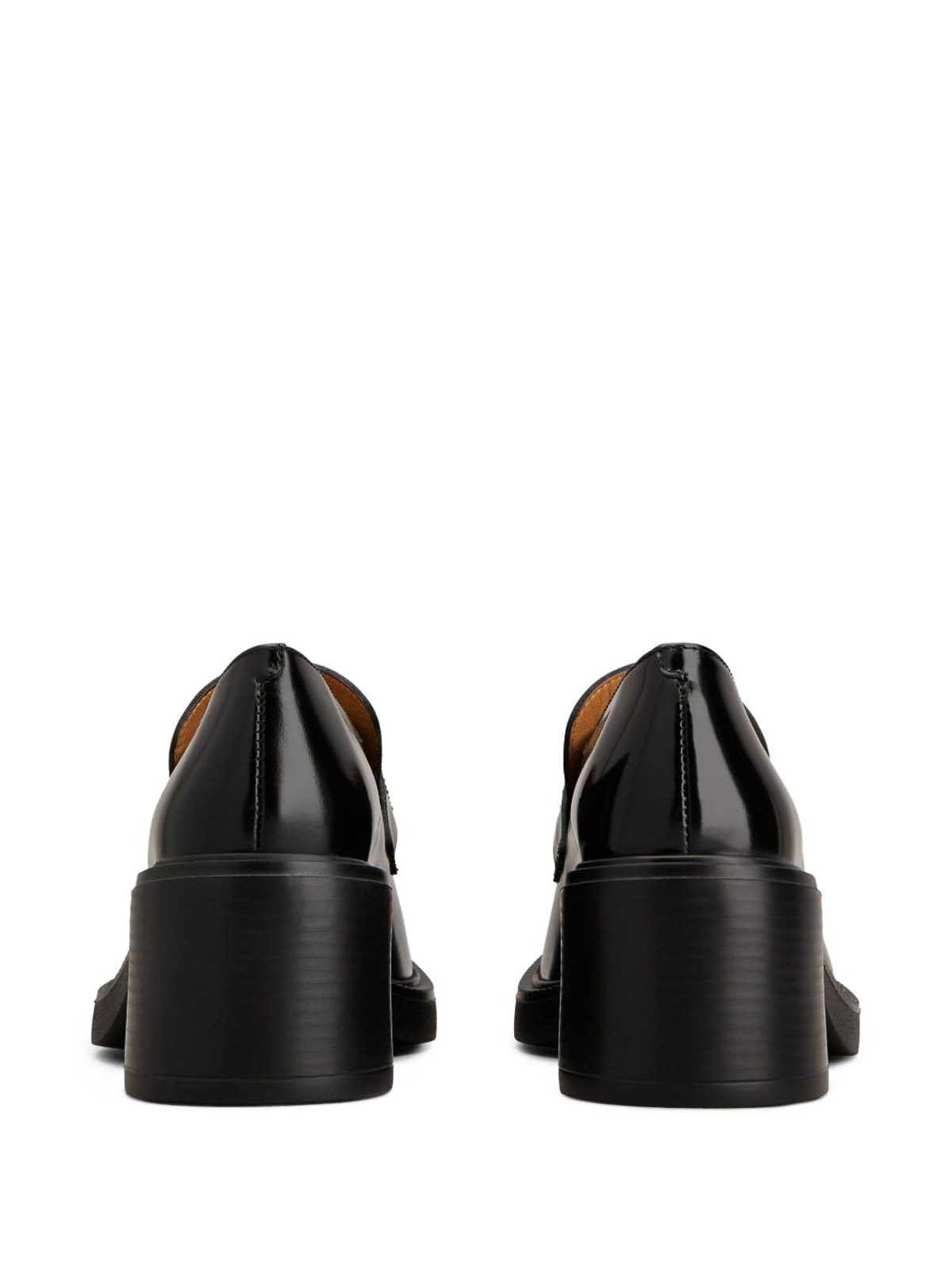 Tod's Block Heel Round Toe Loafers With Hardware In Black