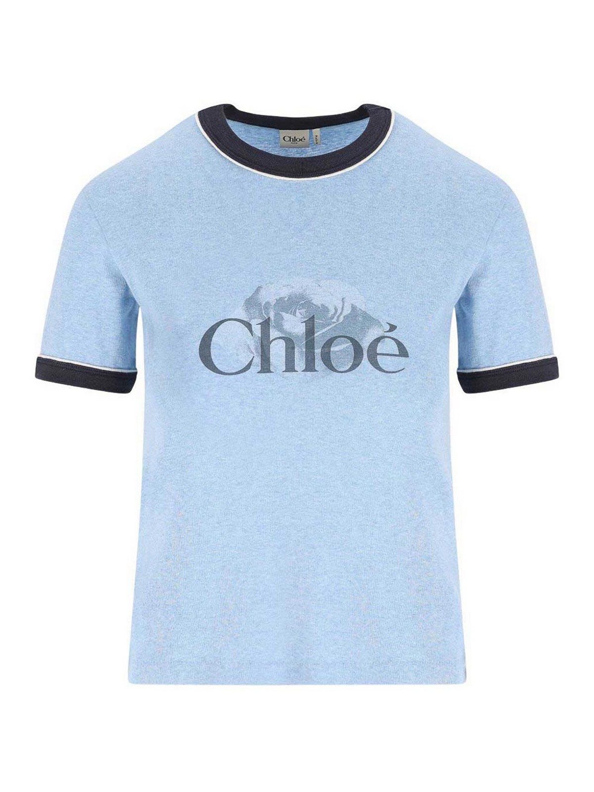 Chloé Logo T-shirt In Blue