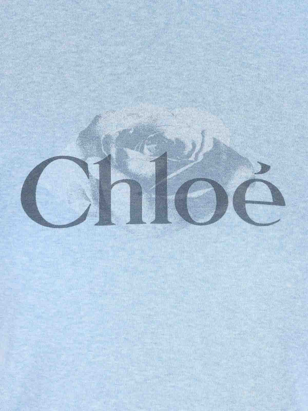 Chloé Logo T-shirt In Blue
