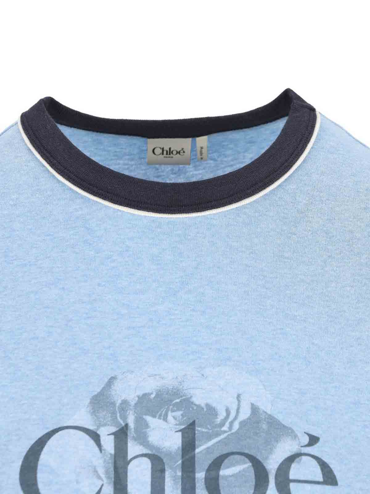 Chloé Logo T-shirt In Blue